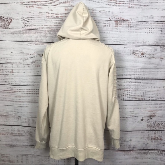 Truth Substance tan‎ ribbed arm long sleeve size small casual cozy hoodie - Picture 5 of 10